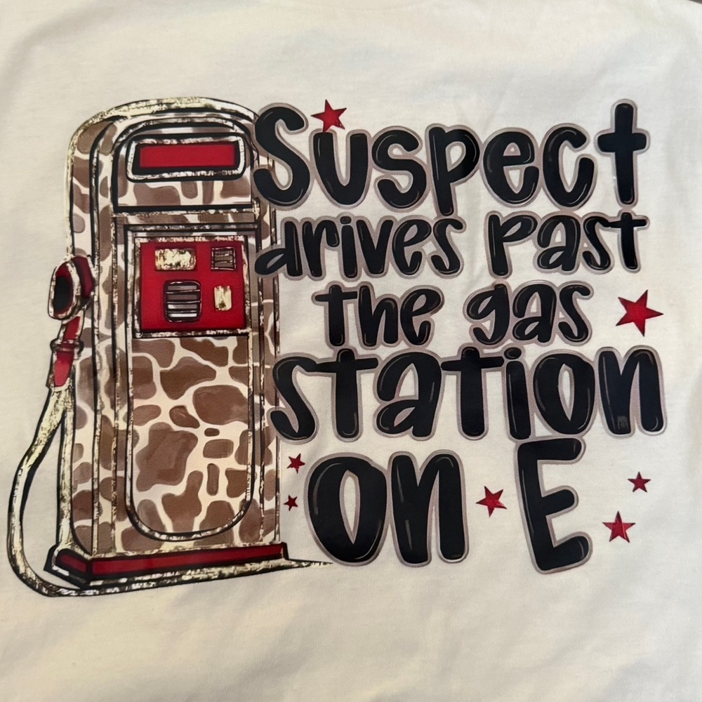 Bella Canvas White Tee with Red and Black Print